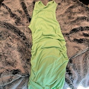 Green short dress rouched